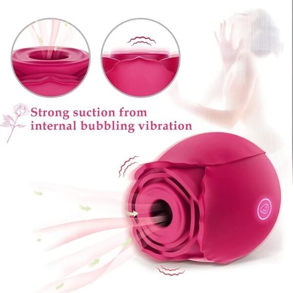 10 speed powerful vibrator rose clitoral suction cup vibrator female clitoral stimulator tongue licking nipple sex toy vibration - Image 3