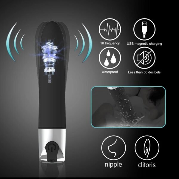 Powerful G Spot Mini Bullet Vibration Vibrator Vagina Clitoris Stimulator Dildo Rechargeable Masturbator Adult Sex Toy for Women - Image 10