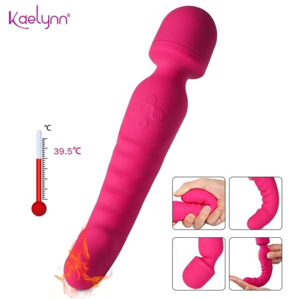 Heating Powerful Magic Wand Vibrator Oral USB Charging Clit Vibrators for Women Massager Adult Sex toys for Women Masturbator - Image 2