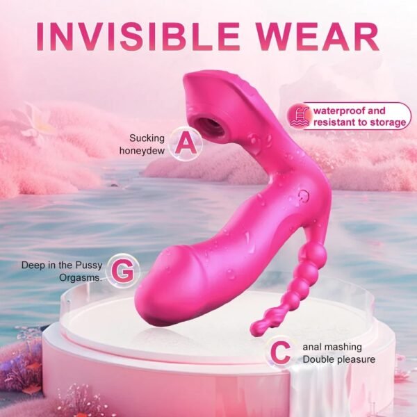 3 & 1 Powerful Licking Sucking Vibrator Female Anal Beads Wear Panties Vagina Massager Clit Stimulator Dildo Oral Vacuum Suction - Image 4