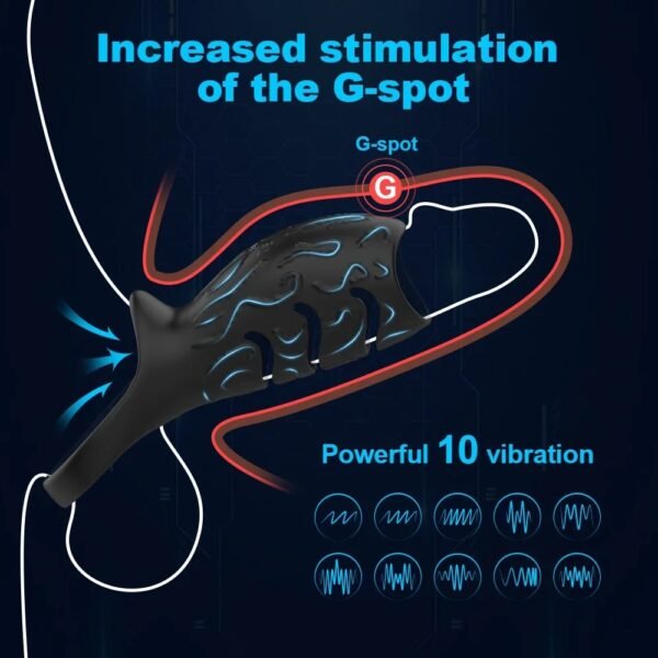 Vibrating Penis Sleeve Penis Ring Adult Sex Toy Men Women Penis Ring Vibrator Large G-Spot Stimulation Sex Toys Mens Pleasure - Image 4