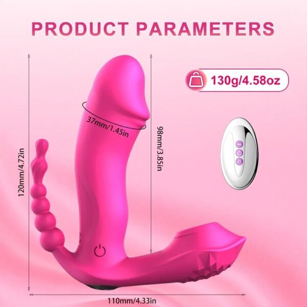 3 & 1 Powerful Licking Sucking Vibrator Female Anal Beads Wear Panties Vagina Massager Clit Stimulator Dildo Oral Vacuum Suction - Image 7
