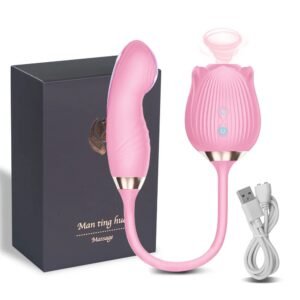 Rose Sucking Vibrator for Women Nipple Clit Stimulator Dildo Wiggle Clitoris Sucker Sex Toy Female Thrusting Vibrating Massager