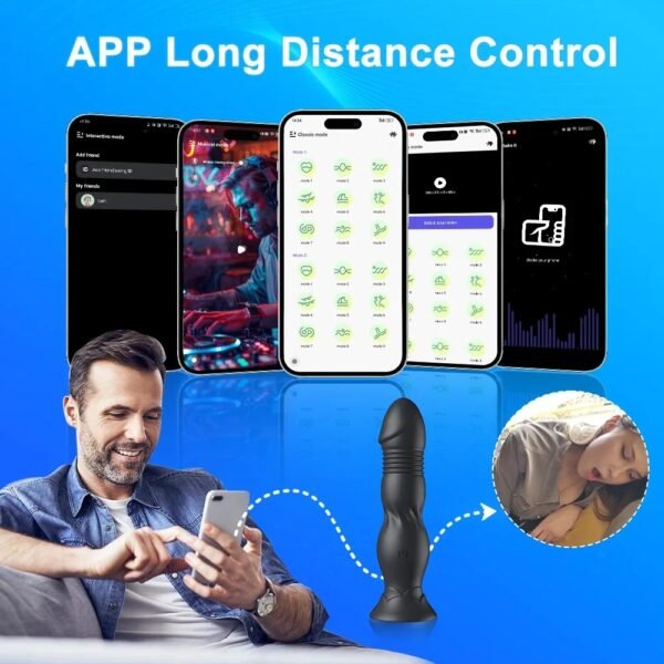 Wireless Bluetooth Telescopic Vibrating Male APP Remote Control Butt Plug Clit Stimulator Dildo Prostate Massager Adult Sex Toys - Image 8